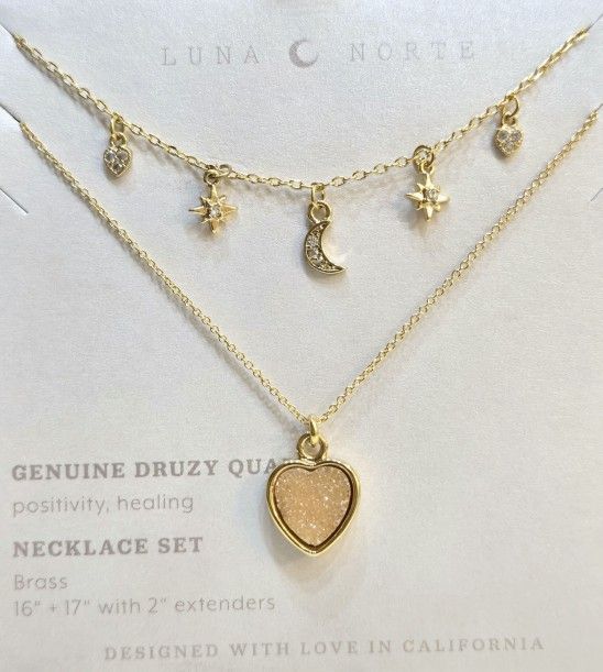 SHIPPING ONLY  * Luna Norte Druzy Quartz Charm Necklaces