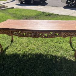 Antique Wood Coffee table with Inlays
