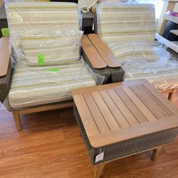 3-PC Outdoor/Patio Lounge Chairs w Table