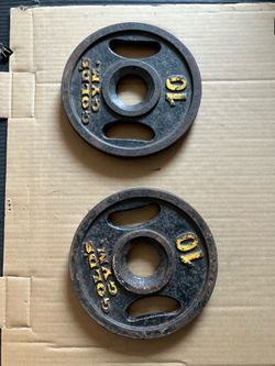 Pair of 10lb Golds Gym Olympic plates