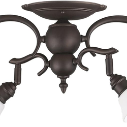 4 Light Track Lighting w/ Opal Lampshades