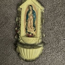 Virgin Mary Holy Water Holder