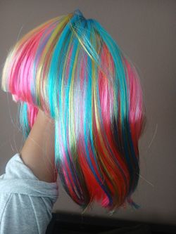 New Pink colorful halloween costume wig