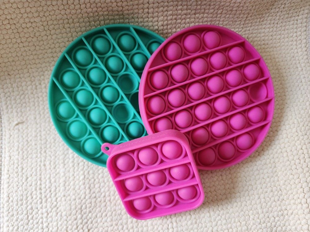 Set of 3 Pop It Fidget Toys – Stress Relief Silicone Bubble Sensory Game
