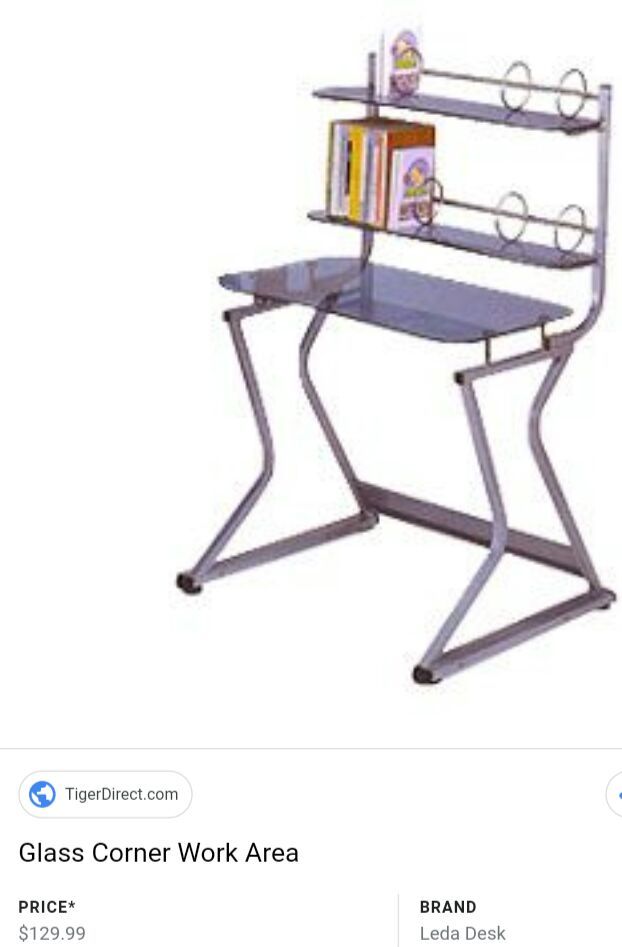Leda Desk (Tempered Blue Glass)