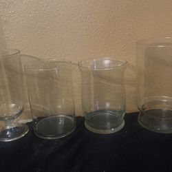 4 Glass Vases