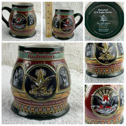 Vintage Budweiser Holiday & Collector Beer Stein Collection Set
