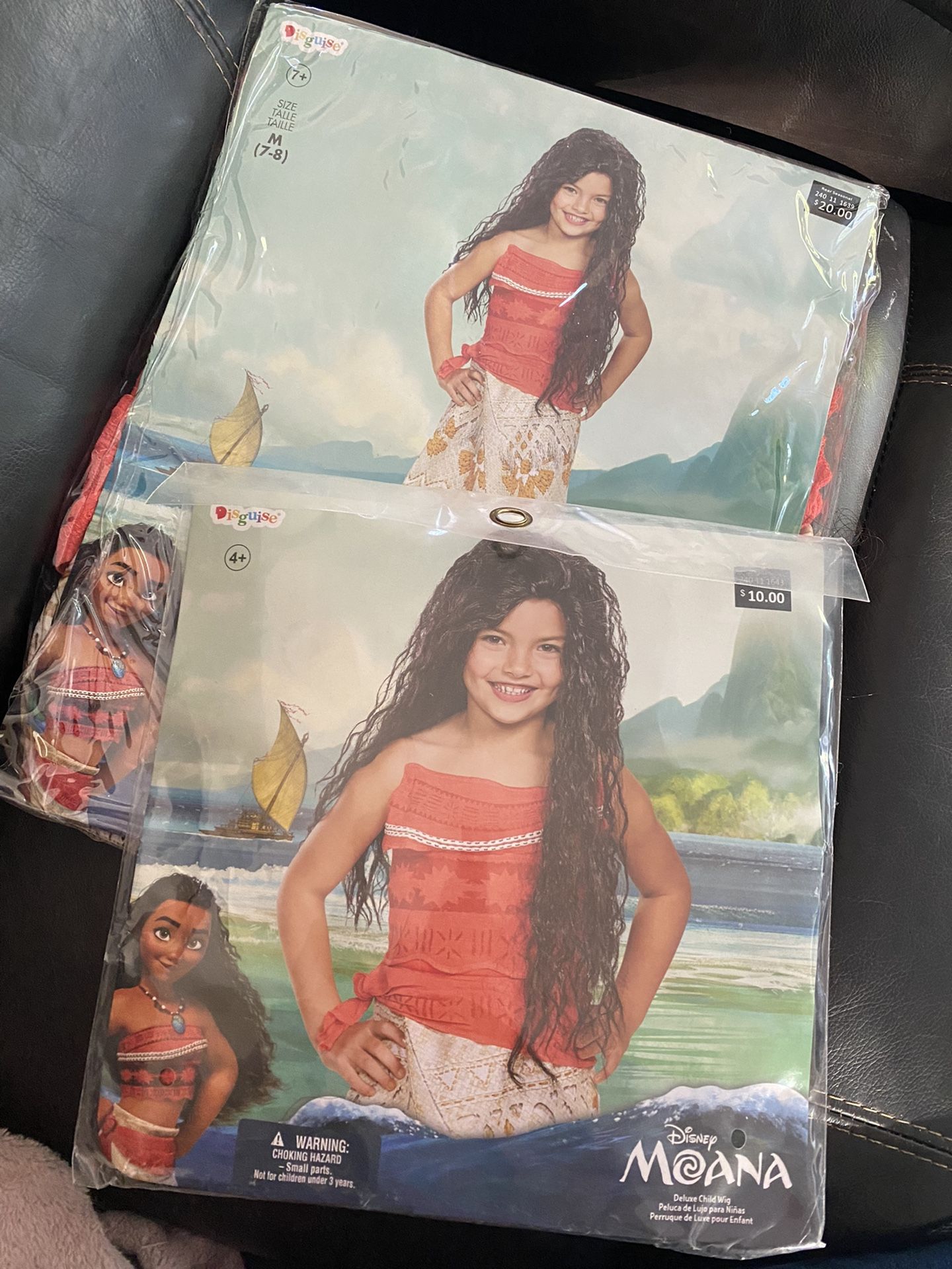 Moana  Costume 7/8 With Hair Wig