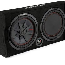 KICKER TRTP 12-inch (30cm) Thin Down Firing Subwoofer and Passive Radiator Enclosure, 2-Ohm, RoHS Compliant