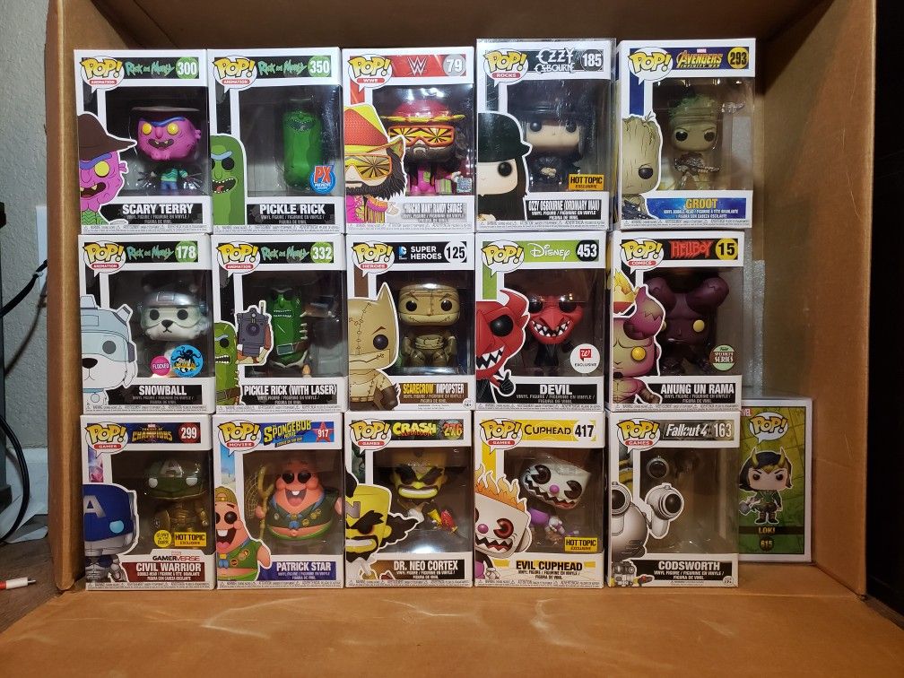 Funko Pops Marvel,DC, Video Game, Cartoon