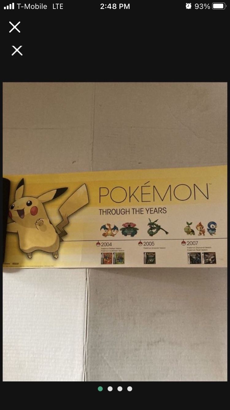Pokemon XY Timeline Poster Through The Years GAMESTOP EXCLUSIVE LIMITED EDITION