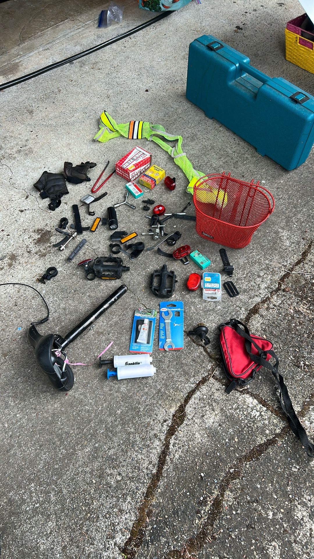 Bike Lights, Seat, Pedals, Tools, Reflectors Etc