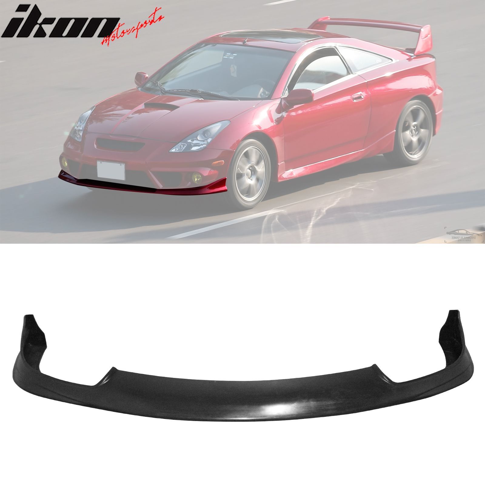 Fits 2000-2002 Toyota Celica JDM Style Front Bumper Lip Spoiler Unpainted Black PU