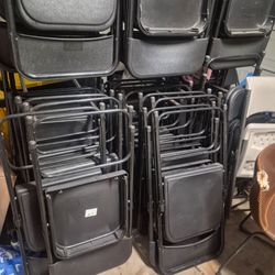 Plastic folding chairs black