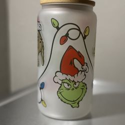 Grinch Glass Cup