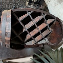 Barrel-Style Wood Wine Rack