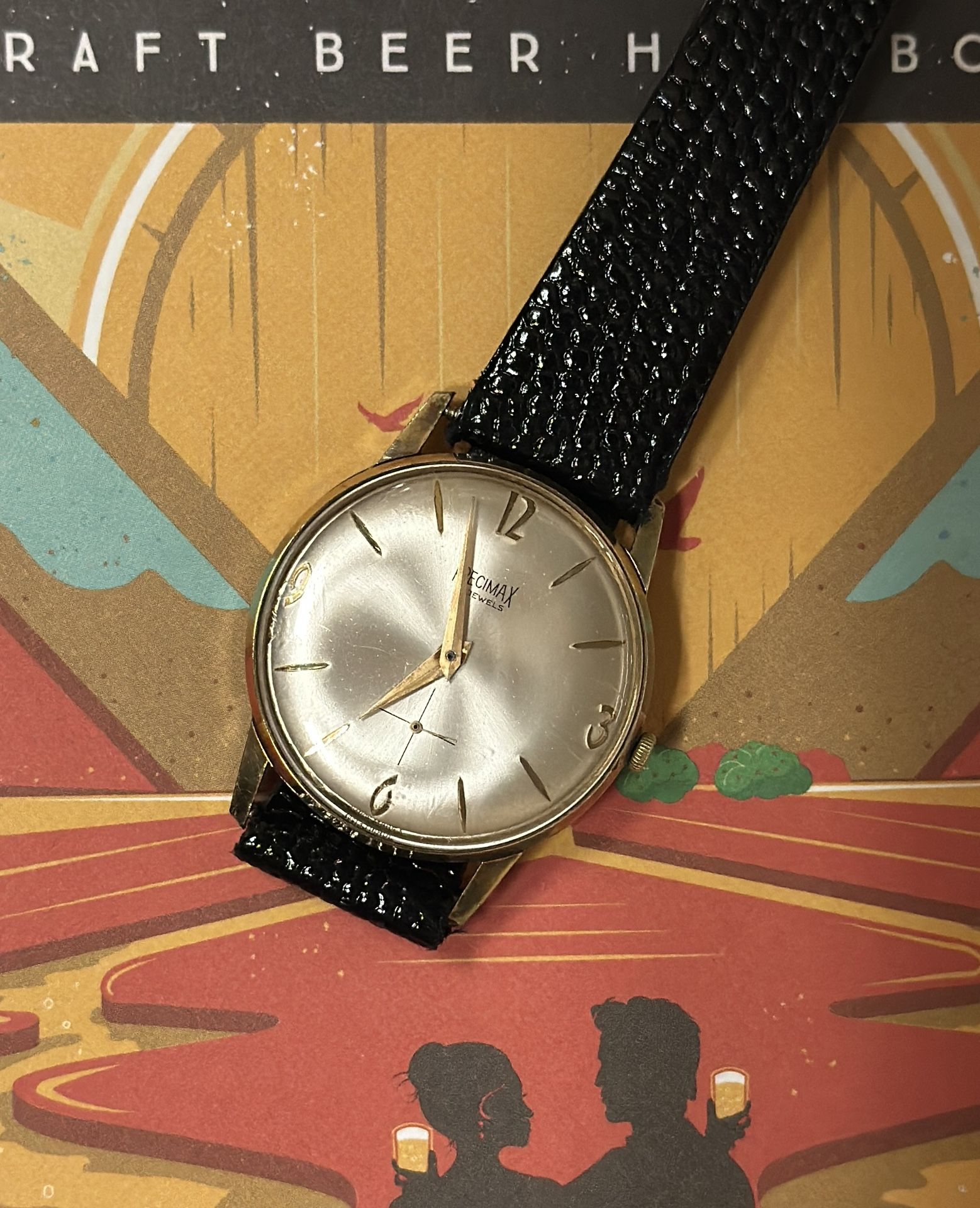 Vintage Precimax 17 Jewels Swiss Made manual-wind watch with a gold-plated case