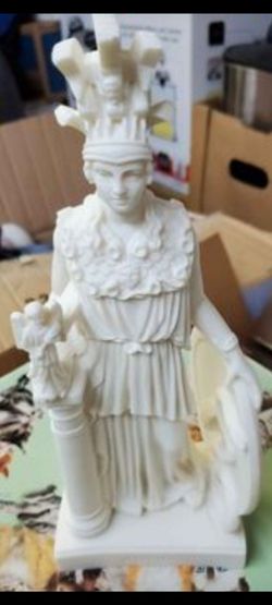 Athena Greek Goddess White Resin Statue
