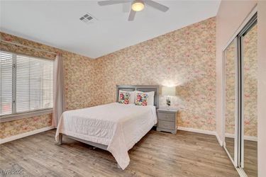 A new bed with one nightstand