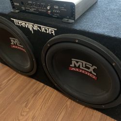 🔥 MTX Terminator Dual 12” Subwoofer Box + BOSS Audio R1100M 1100W Amp – Complete Bass Package 🔊