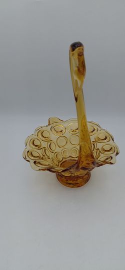 Vintage Kanawha Glass "Bullseye" Swan Trinket Dish/ Bowl
