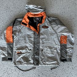 Vintage HARLEY DAVIDSON Rain Jacket w/ Hood. Size Medium. Zip/ Button/ Pockets
