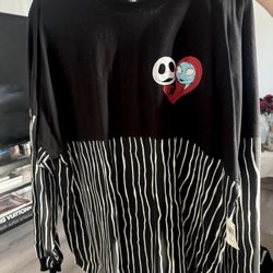 Disneyland Nightmare Before Christmas Halloween Spirit Jersey Size Large Brand New with Tags Black Long Sleeve