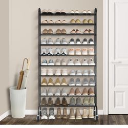 10 tier Shoe Rack fits up to 44 pairs and it's expandable new in box pick up in Pomona $45