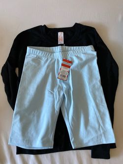 Baby blue cat and Jack large girls biker shorts