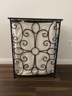 Wrought Iron Hamper / Side Table (North County)