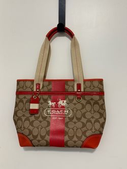 Coach Heritage Horse & Carriage Signature Tote Bag Ted Trim No 11349   Authentic
