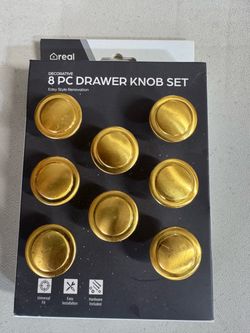 8-Piece Gold Drawer Knob Set – Hardware Included