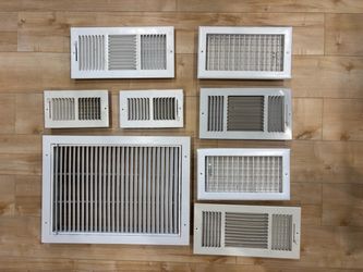 Lot of 8 White HVAC Air Vent Registers