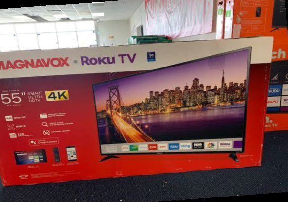 Brand New Magnavox ROKU 55” Smart TV! Open box w/ warranty K  