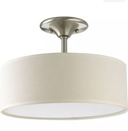 Progress Lighting Inspire Collection 2-Light Brushed Nickel Semi-Flush Mount Lighting
