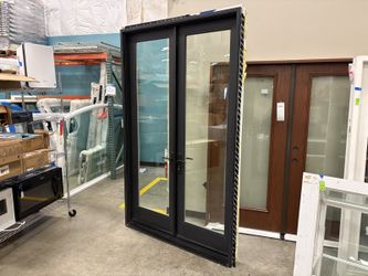 Tall 96 X 60 Double Glass Door in Black