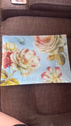 Floral Glass Tray