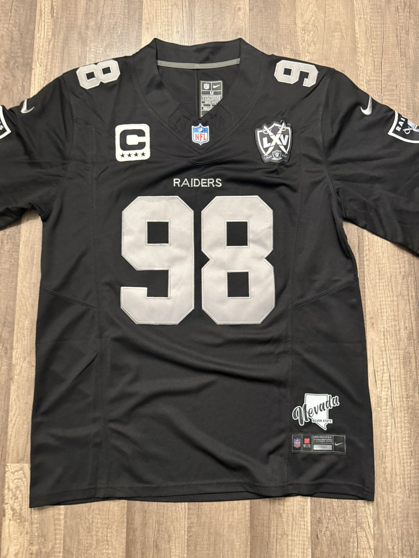 Raiders 2024 Vapor Limited Jersey 65th Anniversary All Stitched Black Maxx Crosby 98 Jersey