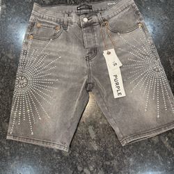 Purple Brand Jeans Studded Shorts “gray”
