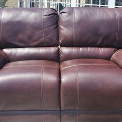 High Quality Brown Leather Couch And Love Seat Set Loveseat 