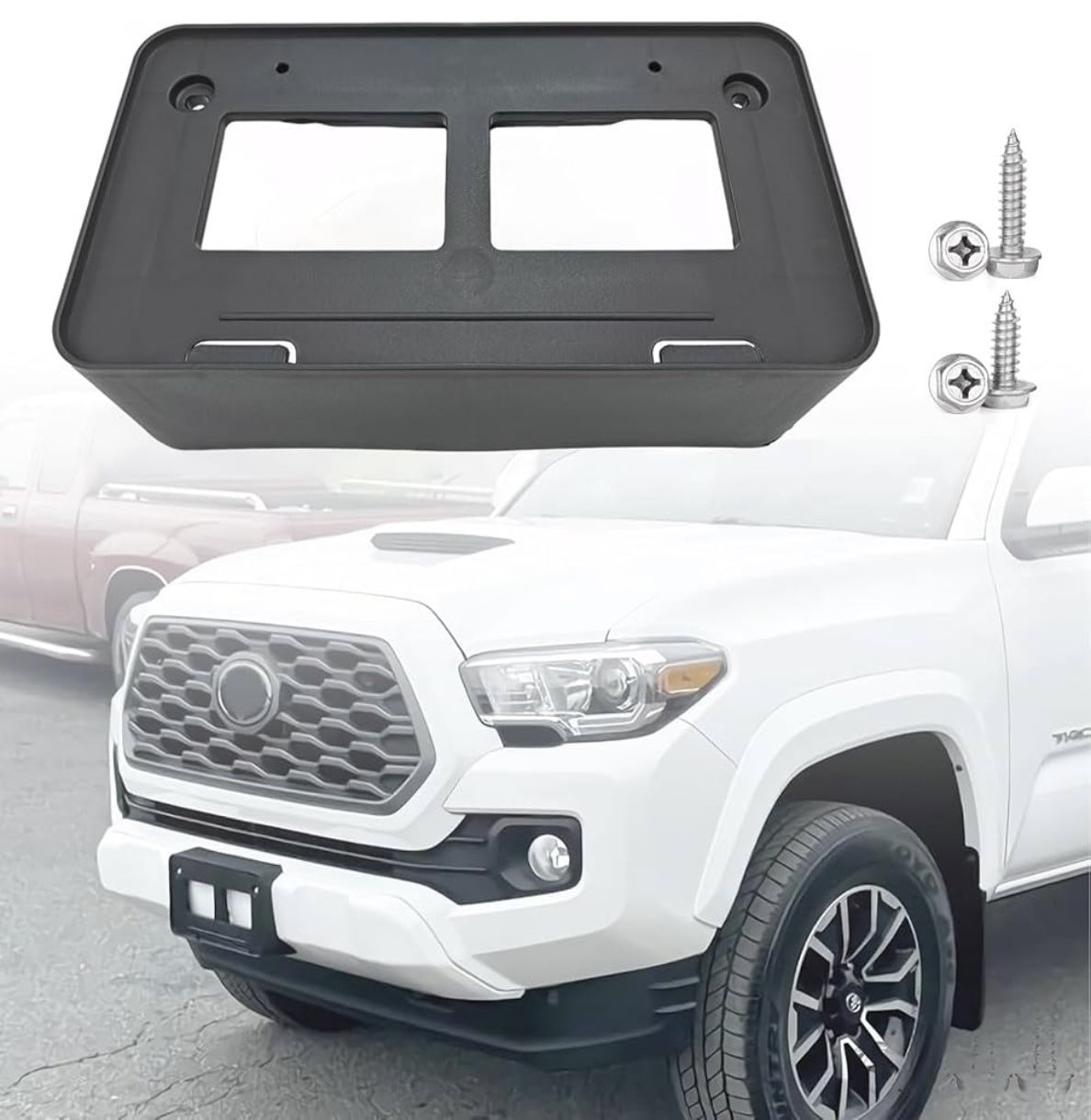 Bran New Front License Plate Frame for Toyota Tacoma 2016 2017 2018 2019 2020 2021 2022 2023 Front Bumper License Plate Holder Mounting Bracket Cover