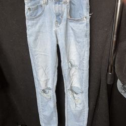 Denizen from Levi's Kid's Light Wash Distressed Rip & Repair Skinny Jeans