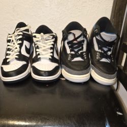 Nike Dunk Low Black and White 5.5Y + Air Jordan 3 4Y — Bundle —