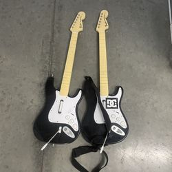 Rock Band PS3 Wireless Fender Stratocaster Lot Of 2 Untested 