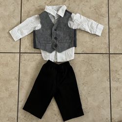 New without tags Stylish Gray Vest and Black Pants Set