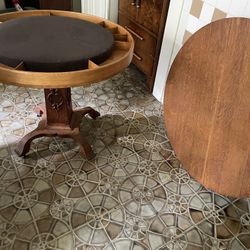 Antique Hidden Card Table!! Beautiful Kitchen Table ..on Wheels !