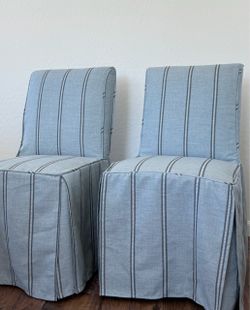Pair of Custom Slipcovered Accent Chairs