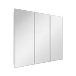 36.4 in. W x 30.2 in. H Rectangular Medicine Cabinet with Mirror in White with Adjustable Shelves
