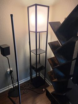 Floor Lamp with Built-In Shelves