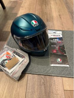 AGV K6 Matte Petrolio Blue Motorcycle Helmet - Size ML (59-60) - Good As New